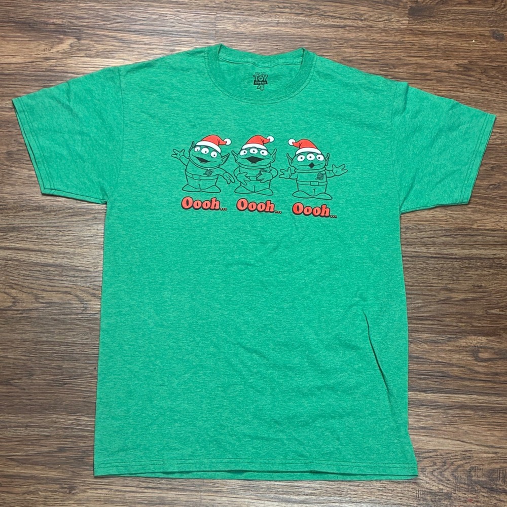Disney Pixar Toy Story 4 Alien Christmas Santa Oooh Graphic T-Shirt Mens M